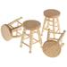 Wooden Stool Children Toy Dollhouse Brain Decorative Mini Puzzle Bar Chair 4 Pcs