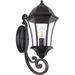 WAGEE Large Outdoor Wall Light Fixture for Porch Bronze Aluminum Exterior Door Lantern Light with Wall Mount Outside Wall Sconce with Clear Seeded Glass