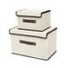 Anckoeil 2PCS Foldable Fabric Storage Box with Lid Office Storage Toy Storage Simple Moisture Proof Dustproof Storage Box 14.17 Ã—9.05 Ã—9.44 9.8 Ã— 7.5 Ã— 6.3