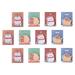 12Pcs Christmas Decors Cartoon Christmas Notes Message Post Decorations (Assorted Color)