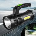 PRINxy LED Strong Light Rechargeable Outdoor Portable Small and Portable Large Capacity Lithium Battery Practical Side Light Household Flashlight Black