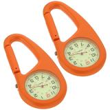 Carabiner Watch 2 Pcs Fob outside Watches Outdoor Hanging Clip on for Women Alloy