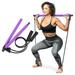 Pilates Bar Yoga Stick - Pilates bar kit for Home Gym with Pilates Resistance Bands- Purple