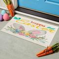 Easter Bunny Mat Doormat with Non-Slip Backing Christmas Doormat Welcome Floor Mat for Front Door Farmhouse Entry Door Housewarming Gift L