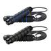 Jump Rope 2 Pack Tangle-Free Rapid Speed Jumping Rope Cable with Ball Bearings for Fitness - black + black blue