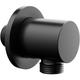 Coude mural design rond pour flexible de douche en laiton avec clapet anti-retour - BA007 - Noir