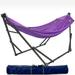 Tranquillo Camping Hammock and Stand Collapsible Camping Hammock and Stand 600 lbs Capacity Foldable Hammock for 2 Persons Premium Noiseless No Screws Heavy Duty Multifunctional Stand Purple