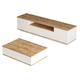 Cotecosy - Ensemble meuble tv et table basse Unes Bois clair et Blanc - Bois / Blanc