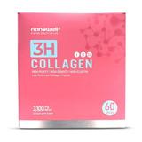 NANOWELL 3H Collagen Peptide 60 Sticks X 1 Box for 1 Month - I II & III with Vitamin A C E Hydrolyzed Elastin Peptide and Hyaluronic Acid - Hair Nail Skin and Joint Support (60 Count)