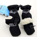 Waterproof Pet antiskid Shoes Warm Puppy Boots Winter Dog Cat Snow Boots 4Pcs