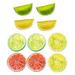 10 Pcs Decor Artificial Lemon Decororation Dried Orange Slices Fake Blocks Fruits