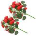 2 Pcs Artificial Plants Bookshelf Decor Office Decoration Faux Fruit Artificial Fake Fruits Fruits Bouquet Fake Fruits Simulation Strawberry Bouquet Fake Strawberries Bundle Pvc Bride