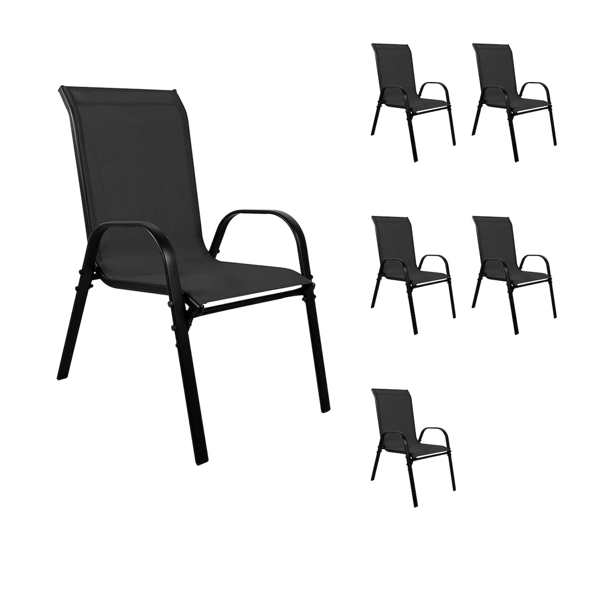 Mojawo XL Stapelstuhl Metall schwarz Textilen Farbe schwarz Image