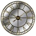 Large Antique Brass Mirrored Skeleton Clock by C.M Interiors