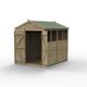 Forest Garden 4LIFE Apex Shed 6 x 8ft - Double Door 4 Window (Including Installation)