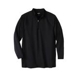 Men's Big & Tall Long Sleeve 1/4 Zip Mock Neck Swim Top by KingSize in Black (Size 3XL)