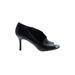 Nine West Heels: Slip On Stilleto Cocktail Black Solid Shoes - Women's Size 8 - Open Toe