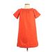 J.Crew Casual Dress - Shift Crew Neck Short sleeves: Orange Solid Dresses - Women's Size 2