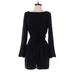 H&M Romper High Neck Long sleeves: Black Solid Rompers - Women's Size 6
