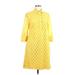 Adrianna Papell Casual Dress: Yellow Jacquard Dresses - Women's Size 10