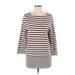 J.Jill Long Sleeve T-Shirt: Brown Stripes Tops - Women's Size Small