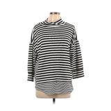 Ann Taylor LOFT Turtleneck Sweater: Gray Stripes Tops - Women's Size Large