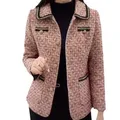 Veste à revers ouverte sur le devant pour femme veste optique cardigan chaud avec poches à revers