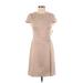 DKNY Casual Dress - A-Line: Tan Solid Dresses - Women's Size 2