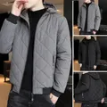 Manteau en coton chaud avec poches zippées pour homme veste avec capuche poches zippées style de