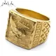 Bague Aigle en Métal pour Homme Acier Inoxydable Hip Hop Punk Document Or Animal Oiseau