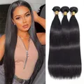 Sophia-Bundles de cheveux humains droits pour femmes noires naturelles extension de cheveux humains