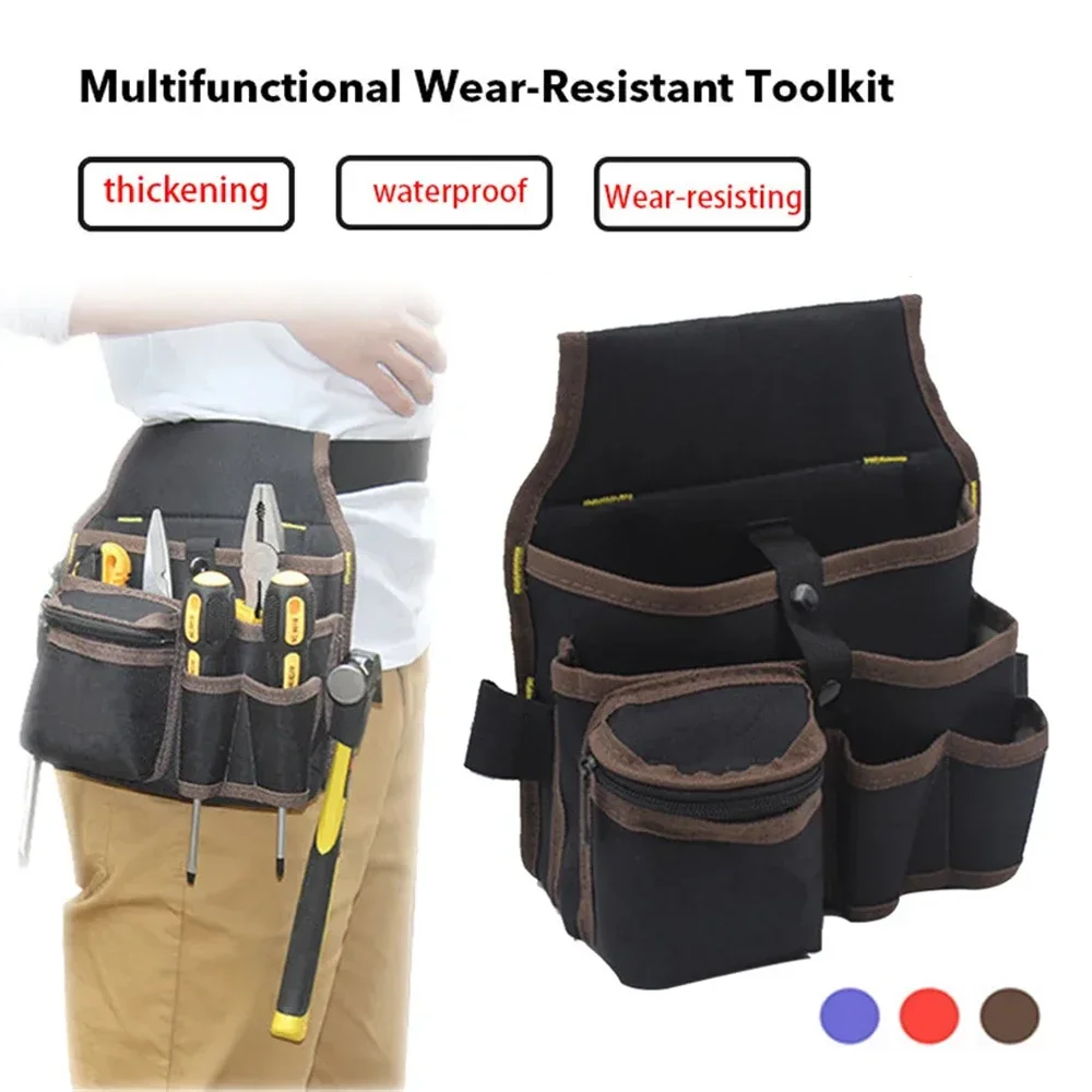 Sac de rangement d'outils multifonctionnel, pochette de ceinture, boîte à outils d'électricien, perceuse, sac de taille, clé, tournevis, matériel, sacs à outils, organisateur
