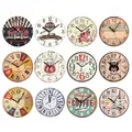 Horloge murale Vintage ronde silencieuse décoration artistique en bois pour maison chambre à
