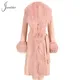 Jxwatcher – manteau en fourrure de mouton mongol pour femme Long Style veste en cachemire avec