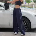 Y2K Baggy Cargo Pants for Women Proximity Wstring Elastic Low Waist Parachute Pants Survêtement