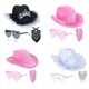 Chapeau Cowboy lunettes soleil casquette chapeau occidental Bandana d'extérieur casquette rose