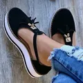 Summer Fashion Women Casual Shoes Fringe Buckle Ladies Sandals Outdoor Sports Height Increase Closed