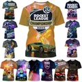 T-shirt à manches courtes imprimé 3D Game Rocket pour hommes League Cool Casual Street Art