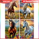 HUACAN-Peinture diamant d'animaux cheval AB perceuse mosaïque prairie décoration coutumes