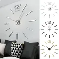 Autocollant de décoration d'horloge murale bricolage miroir sans cadre autocollant 3D mini