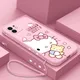 Coque de téléphone en silicone drôle Sanurgente Hello Kitty avec dragonne coque pour iPhone 15 14