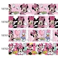 Ruban en gros-grain Minnie Mouse imprimé Disney 25mm 10yards pour nœuds de cheveux fournitures