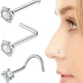 Boucles d'oreilles piercing en forme de L boucle d'oreille en acier ovale ine à 4 broches anneaux