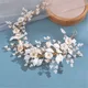 Diadèmes de perles de cristal pour femmes bandeau floral accessoires de cheveux de mariage