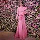 Robe de soirée sirène en Satin rose doux tenue de soirée élégante pour mariage manches longues
