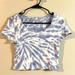 American Eagle Outfitters Tops | American Eagle Tye-Dye Crop Top | Color: Blue/White | Size: L