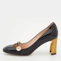 Gucci Shoes | Gucci Black Patent Leather Vernice Pearl Arielle Mary Jane Pumps Size Eur 37 | Color: Black | Size: 7
