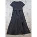 Ralph Lauren Dresses | Lauren Ralph Lauren Womens Striped Belted Jersey Midi Dress Navy White Stretch 8 | Color: Blue/White | Size: 8