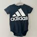 Adidas One Pieces | Adidas Short Sleeve Black & White Snap Back & Bottom Logo Onesie Bodysuit 12m | Color: Black/White | Size: 12mb