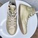 Converse Shoes | Gold Converse High Tops Women’s 7 Patent Leather Counter Climate Water Repellent | Color: Gold | Size: 7